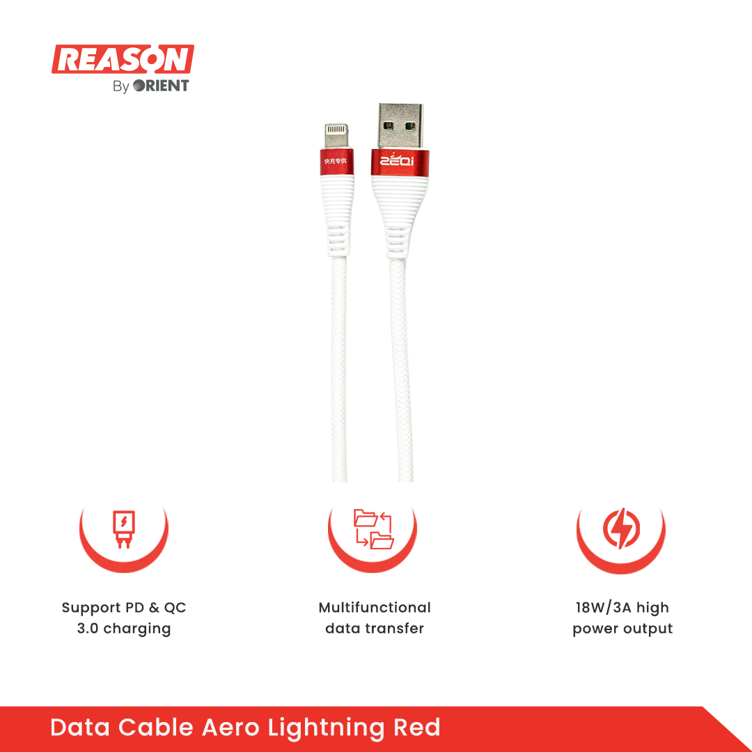 data cable aero lightning red rs-d303