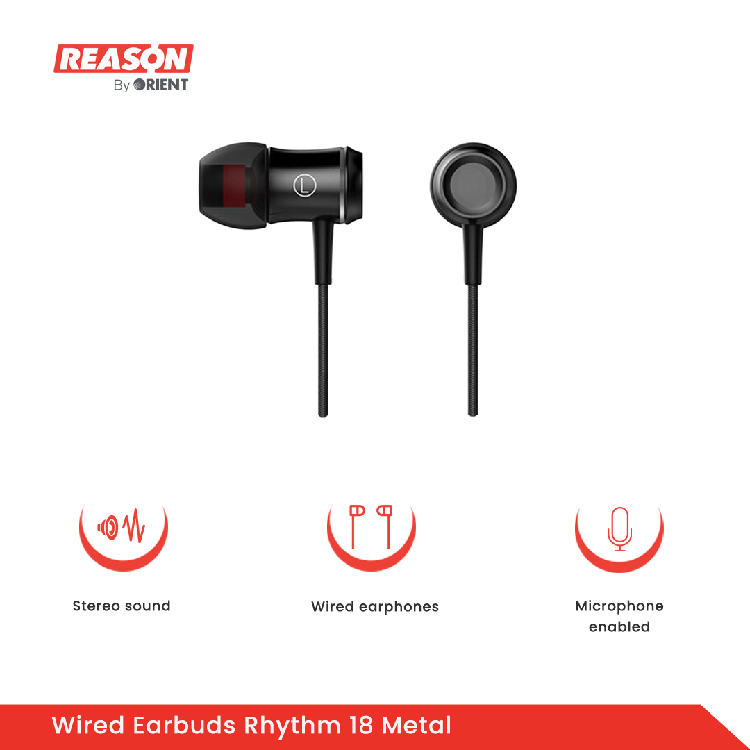 wired earbuds rhythm 18 metal rs-h5590